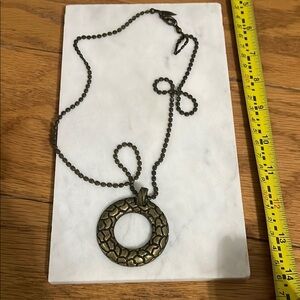 Bronze Textured Pendant Necklace